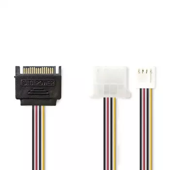 Nedis CCGP73550VA015 internal power cable 0.15 m SATA 15-pin Male