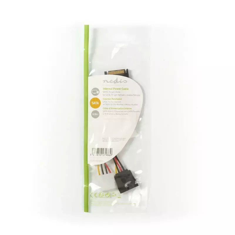 Nedis CCGP73555VA015 internal power cable 0.15 m SATA 15-pin Molex