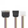 Nedis CCGP73555VA015 internal power cable 0.15 m SATA 15-pin Molex