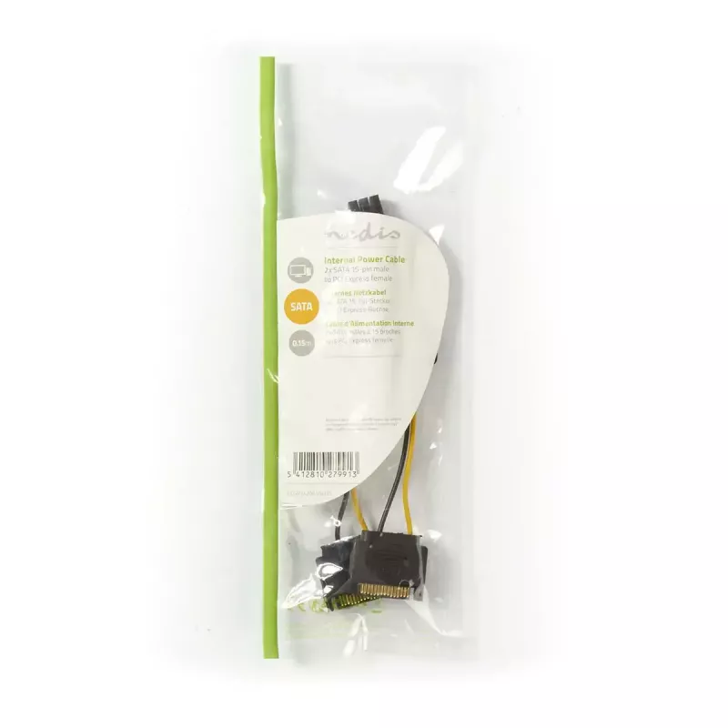Internal power cable Nedis CCGP74205VA015 0.15 m 2 x SATA 15-pin PCI-E 6-pin