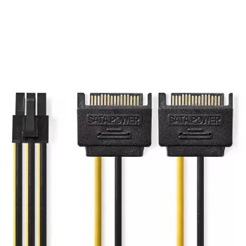 Internal power cable Nedis CCGP74205VA015 0.15 m 2 x SATA 15-pin PCI-E 6-pin