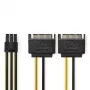 Internal power cable Nedis CCGP74205VA015 0.15 m 2 x SATA 15-pin PCI-E 6-pin