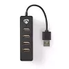 USB Hub Nedis UHUBU2420BK USB 2.0 480 Mbit/s Black