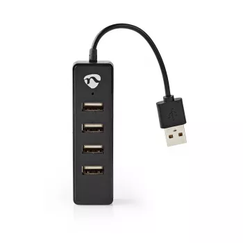 USB Hub Nedis UHUBU2420BK USB 2.0 480 Mbit/s Black