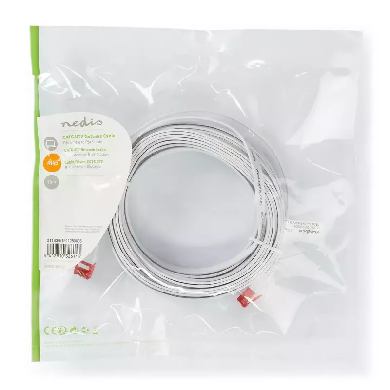 Nedis CCGP85216WT100 networking cable White 10 m Cat6 U/UTP