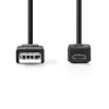 Nedis USB Cable USB 2.0 3m USB A Micro-USB B Black