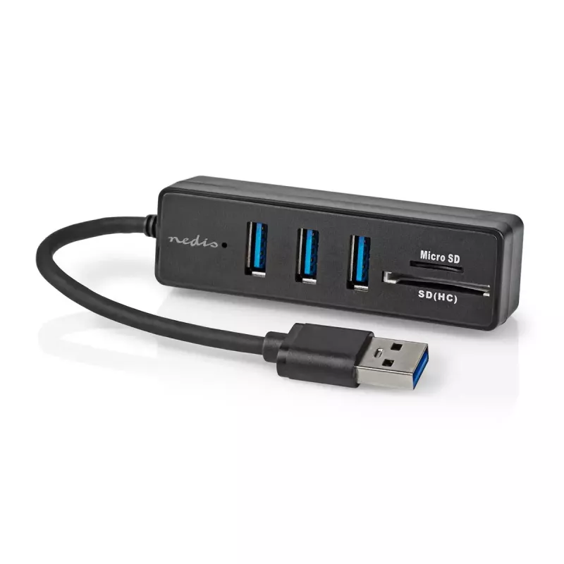 USB Hub Nedis CCGB61250BK01 USB 3.2 Gen 1 Type-A 5000 Mbit/s Black