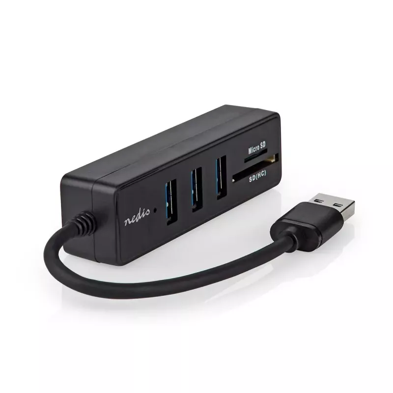 USB Hub Nedis CCGB61250BK01 USB 3.2 Gen 1 Type-A 5000 Mbit/s Black