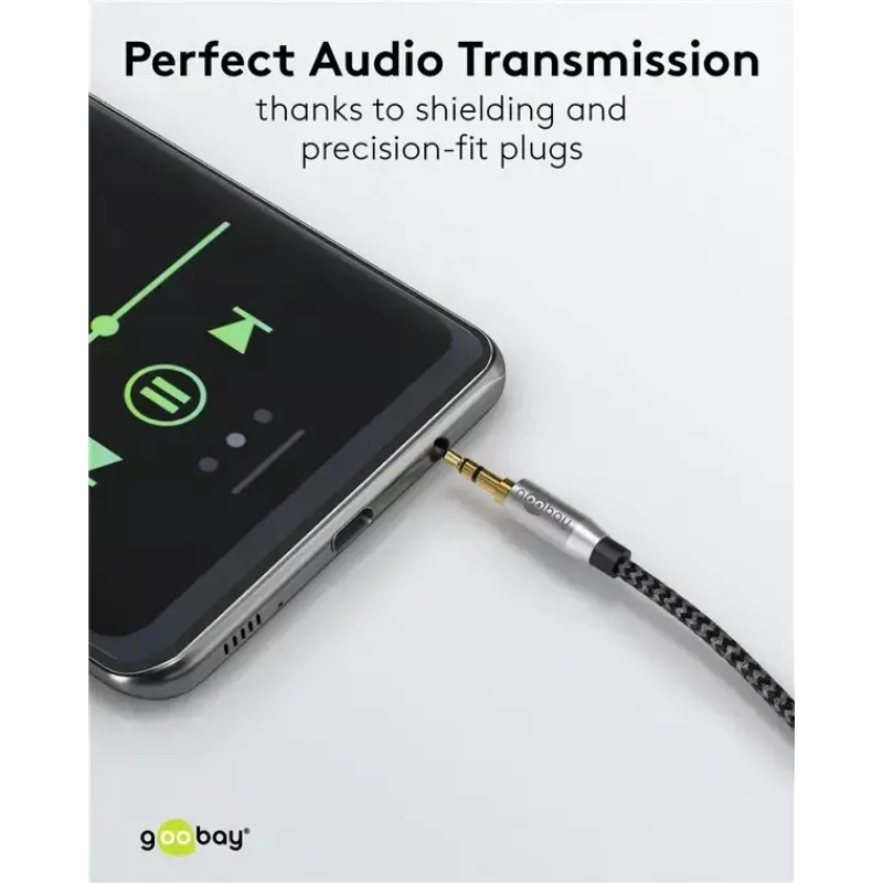 Audio cable WENTRONIC Goobay 65275 — 3 m, 3.5 mm TRS male–male, gold-plated contacts, magnetically shielded