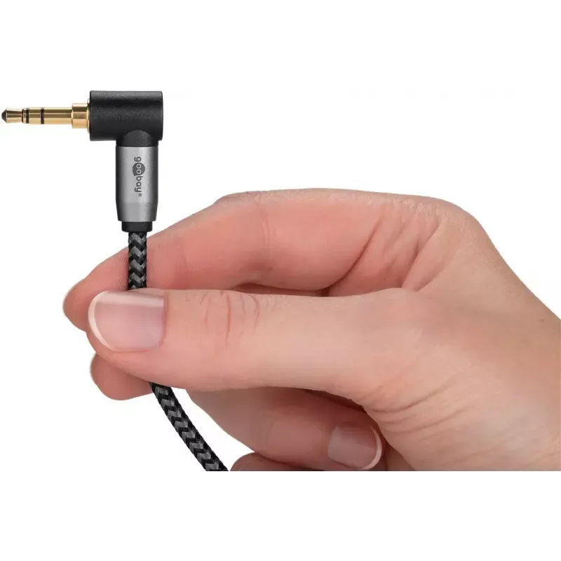 Audio cable Goobay / WENTRONIC 3.5mm TRS–3.5mm TRS, 5 m, copper, gold-plated contacts, magnetically shielded