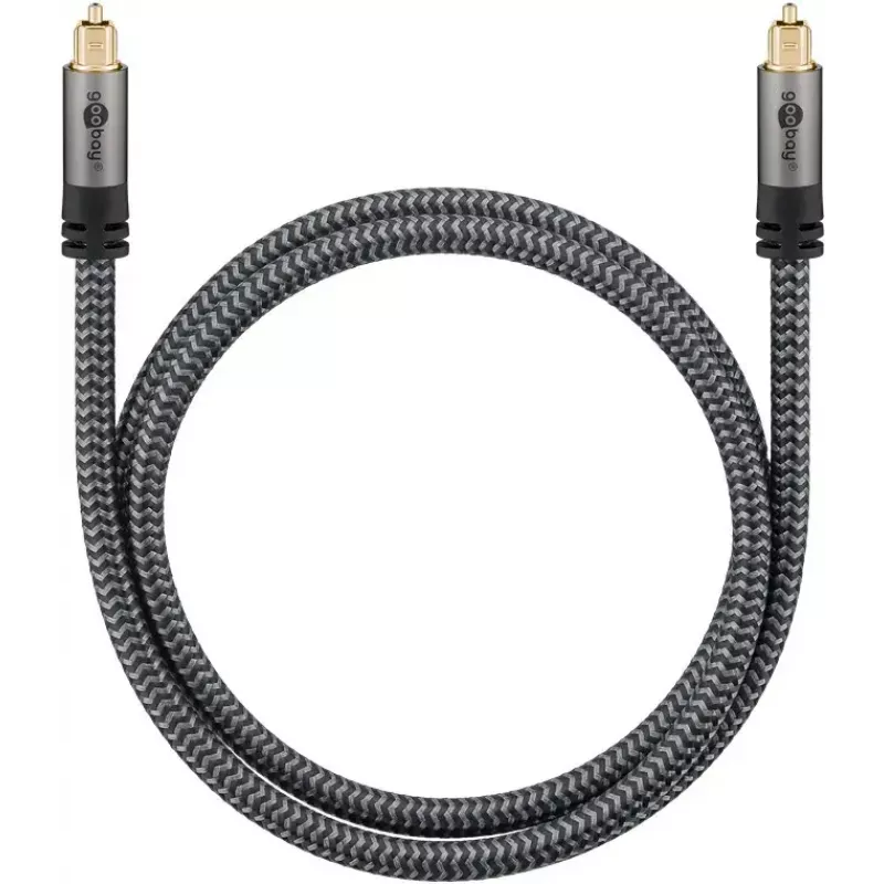 Audio cable Goobay (WENTRONIC) 65306 — 3 m TOSLINK male-to-male, copper, gold-plated contacts, black/silver