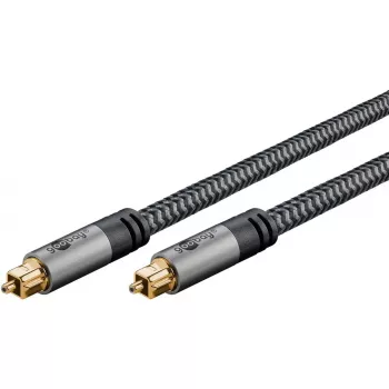 Audio cable Goobay (WENTRONIC) 65306 — 3 m TOSLINK male-to-male, copper, gold-plated contacts, black/silver