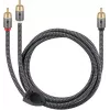 Audio cable WENTRONIC Goobay 65301 — 3 m, 2×RCA to RCA, copper conductors, gold-plated contacts, magnetically shielded
