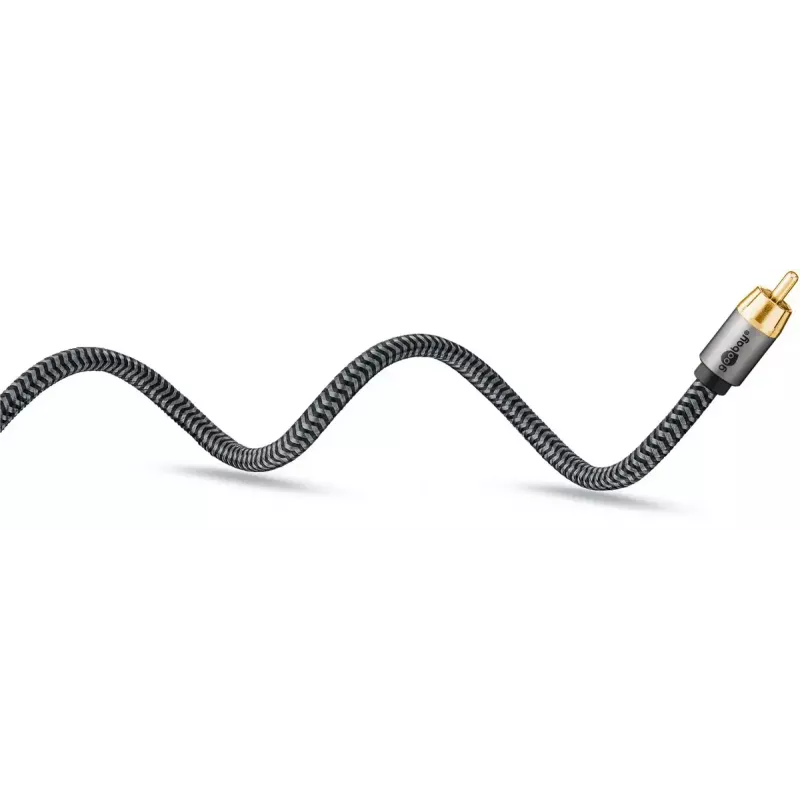 Audio cable WENTRONIC Goobay 65301 — 3 m, 2×RCA to RCA, copper conductors, gold-plated contacts, magnetically shielded
