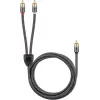 RCA audio cable WENTRONIC Goobay 65302 — 2xRCA to RCA, 5 m, copper, gold-plated contacts, magnetically shielded
