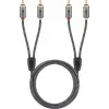 Audio cable WENTRONIC Goobay 65294 — 2×RCA male to 2×RCA male, 3 m, copper, gold-plated contacts, magnetically shielded