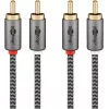 Audio cable WENTRONIC Goobay 65294 — 2×RCA male to 2×RCA male, 3 m, copper, gold-plated contacts, magnetically shielded