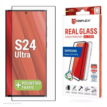 Displex Screen Protector + Case for Samsung Galaxy S24 Ultra, Eco Mounting Frame, Full Cover