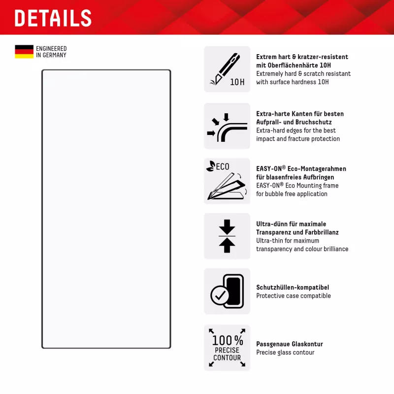 Displex Screen Protector + Case for Samsung Galaxy S24 Ultra, Eco Mounting Frame, Full Cover
