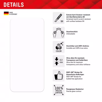 Displex Smart Glass (9H) for Samsung Galaxy A24/A25 5G, Mounting Sticker, unbreakable