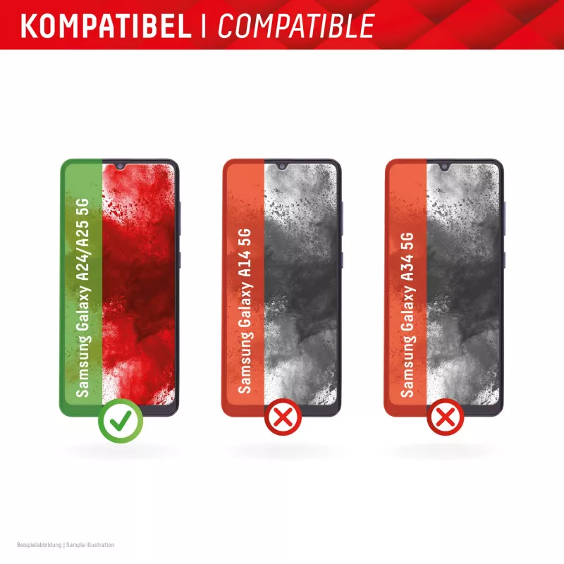 Displex Smart Glass (9H) for Samsung Galaxy A24/A25 5G, Mounting Sticker, unbreakable