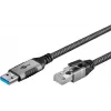 Goobay Cable Gender Changer USB A RJ-45 15m Black Silver