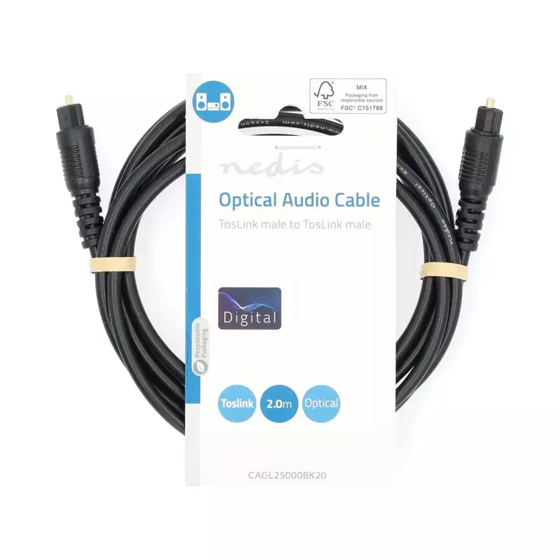 Nedis CAGL25000BK10 audio cable 1 m TOSLINK Black
