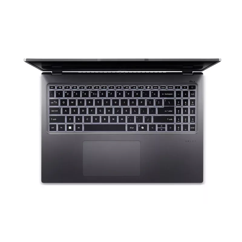 Laptop Acer Swift Go 16 SFG16-72-76Q5 — Intel Core Ultra 7 155U, 16 inch (40.6 cm) 3.2K 16GB LPDDR5, 512GB SSD, Windows 11 Home, Grey