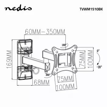 TV mount Nedis TVWM1510BK 68.6 cm 27 inch Black 15 kg