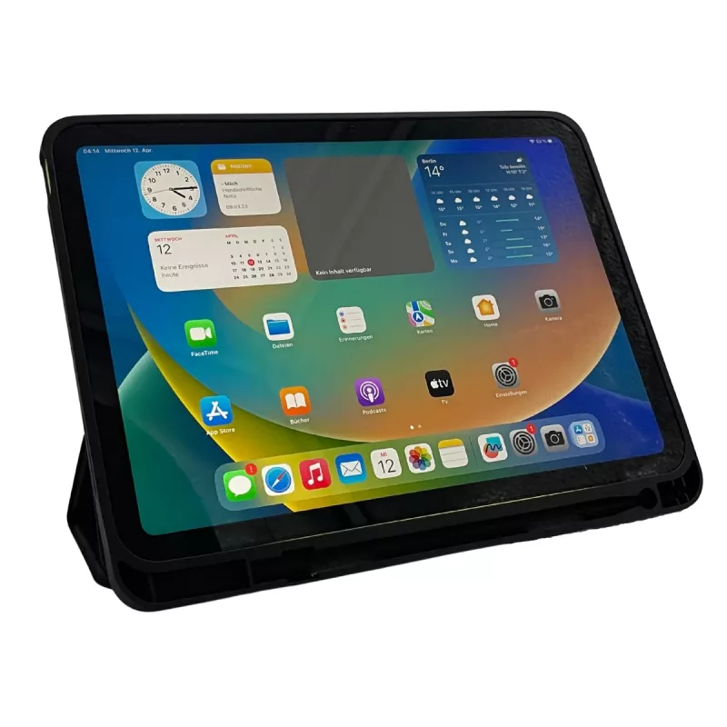 Folio Slim Case Hurtel DEQSTER for iPad 10.9 inch (10th Gen.) — TPU/PU cover, 3 stand modes, 244 g