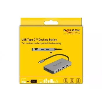 DeLOCK USB Type-C Docking Station 4K Dual HDMI MST USB 3.2 SD LAN PD 3.0
