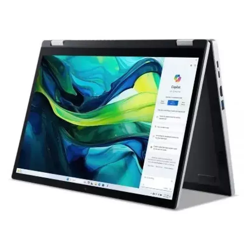 Convertible laptop Acer Aspire Go Spin 14 AGSP14-31PT-36R6 — 14 inch WUXGA touch, Intel Core 3 N355 1.9 GHz, 16 GB LPDDR5, 512 GB SSD, Windows 11 Home, Silver