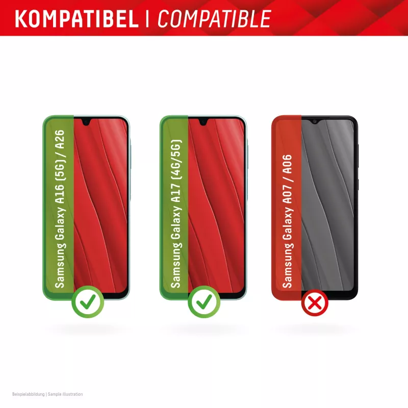 Displex Smart Glass (9H) for Samsung Galaxy A26/A16 (5G)/A17 (4G/5G), Mounting Sticker, unbreakable