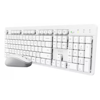 Trust Ody II keyboard Mouse included Home/Office RF Wireless German White