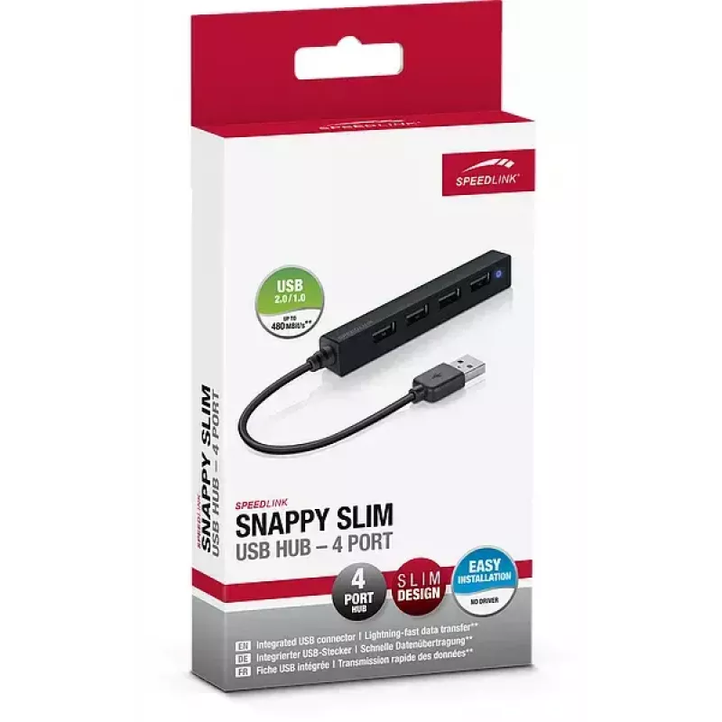 Hub SPEEDLINK SNAPPY SLIM 480 Mbit/s Black