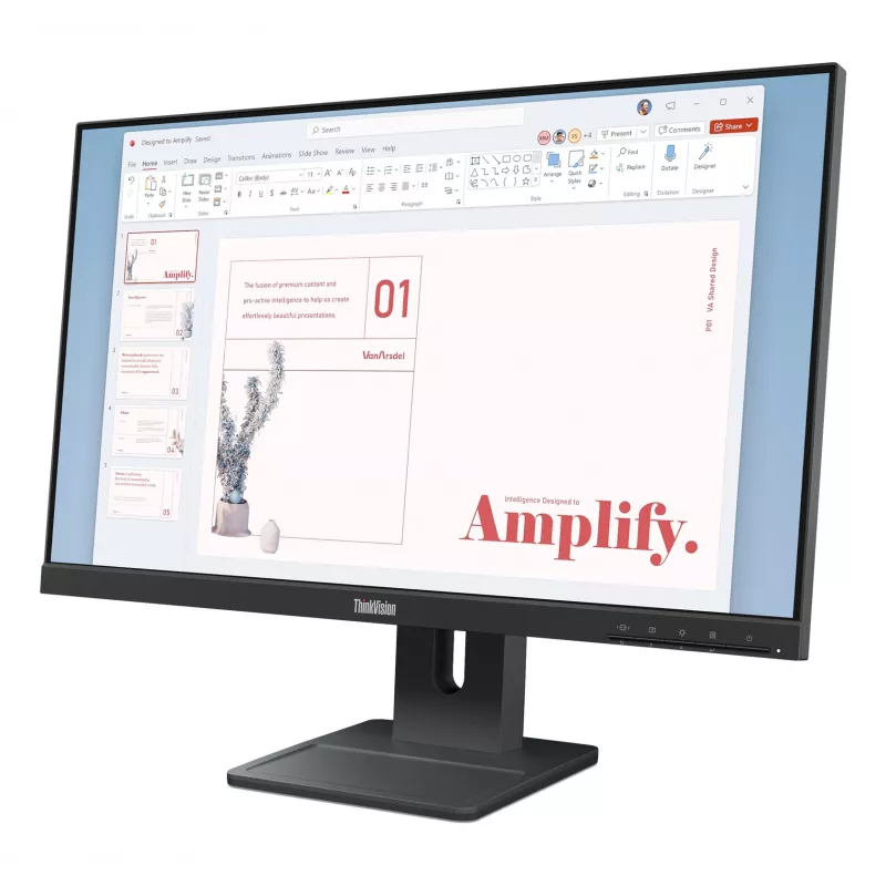 Lenovo ThinkVision E24-40 Monitor, 60.5 cm (23.8 inch), 1920 x 1080 pixels, Full HD, LCD, 6 ms, Black