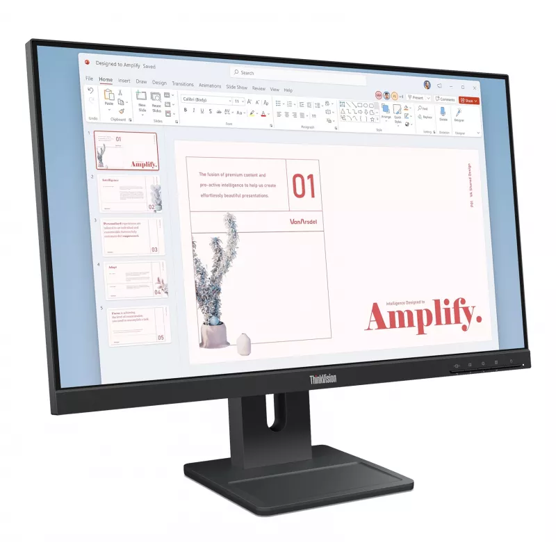 Lenovo ThinkVision E24-40 Monitor, 60.5 cm (23.8 inch), 1920 x 1080 pixels, Full HD, LCD, 6 ms, Black