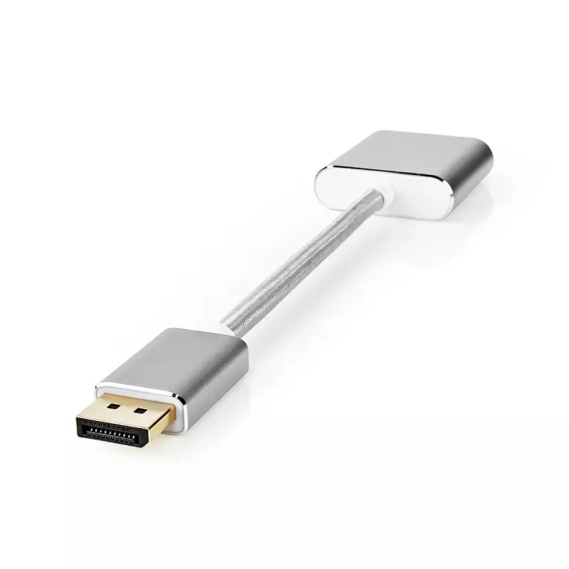Nedis CCTB37250AL02 video cable adapter 0.2 m DisplayPort DVI-D Silver