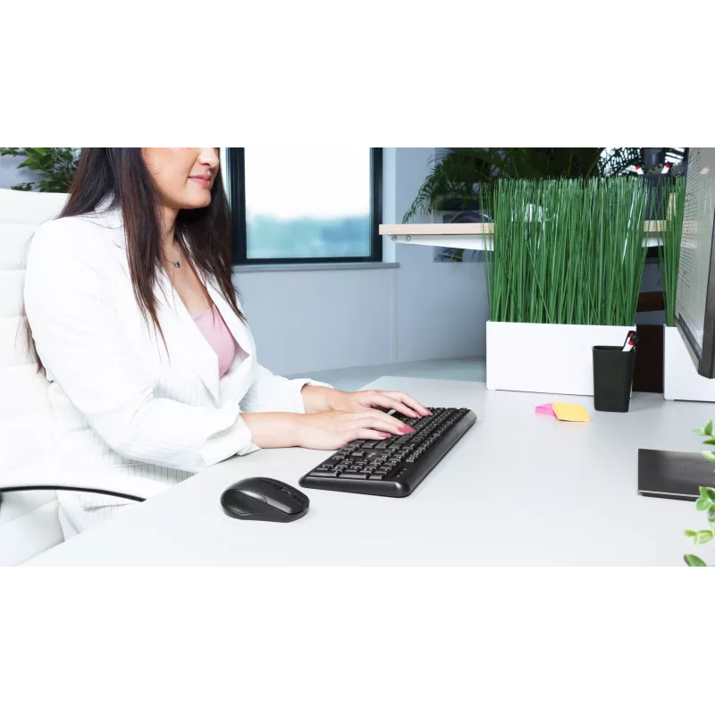 Trust TKM-350 keyboard Mouse included Office RF Wireless QWERTZ German Black