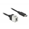 Keystone Module DeLOCK 86399 Flat Black White USB C