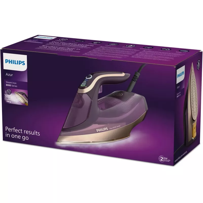 Steam iron Philips DST8040/30 — 3000 W, 0.35 L tank, SteamGlide Elite soleplate, vertical steam