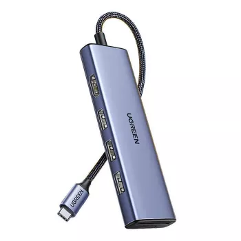 USB Type-C hub UGREEN 20956A with HDMI and USB 3.0, 5 Gbps, 4K 3840x2160, Silver