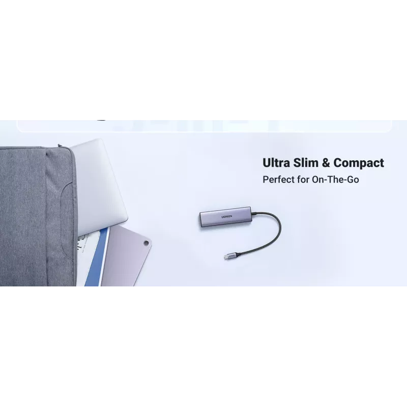 USB Type-C hub UGREEN 20956A with HDMI and USB 3.0, 5 Gbps, 4K 3840x2160, Silver