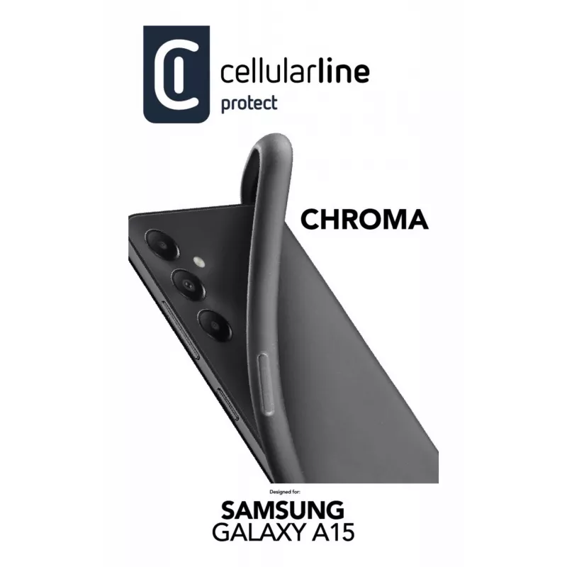 Cellularline Chroma - Galaxy A15 Colourful soft rubber case, Cover, Samsung, A15 5G, 16.5 cm (6.5 inch), Black