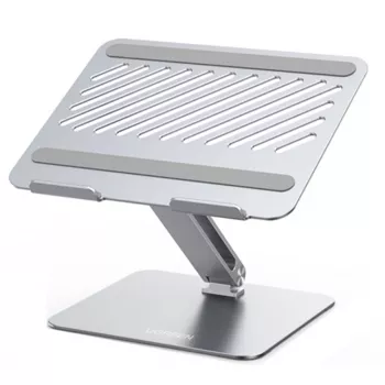 Laptop stand UGREEN 40291 Silver aluminium, max height 20.1 cm, tilt 0–180°, plate 280×223 mm, for 17.3 inch laptops