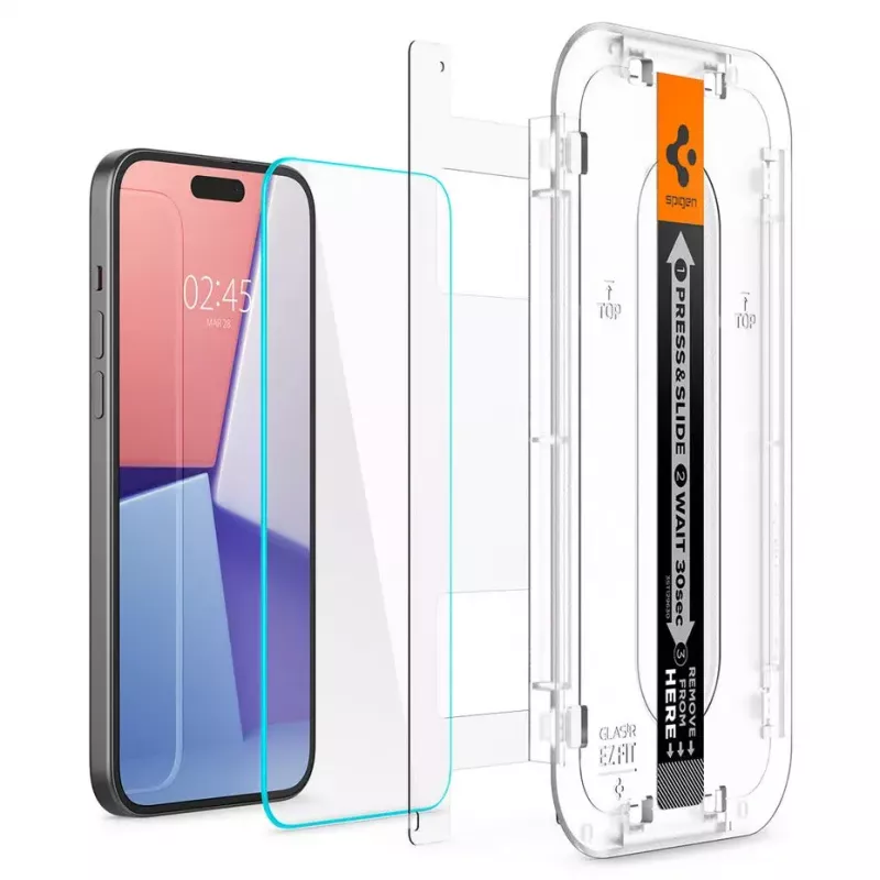 Spigen iPhone 15 Glas.tR EZ Fit Screen Protector Tempered Glass Transparent