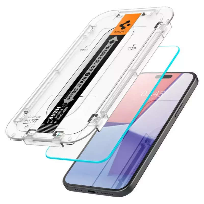 Spigen iPhone 15 Glas.tR EZ Fit Screen Protector Tempered Glass Transparent