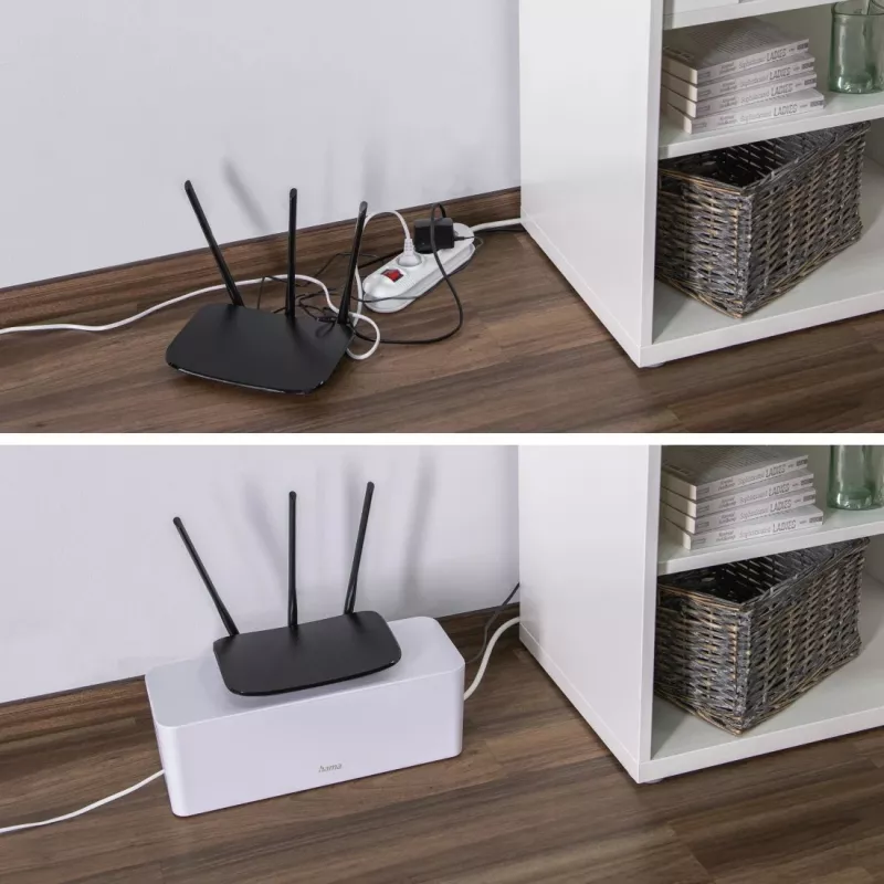 Hama 00221011 cable organizer Universal Cable box White