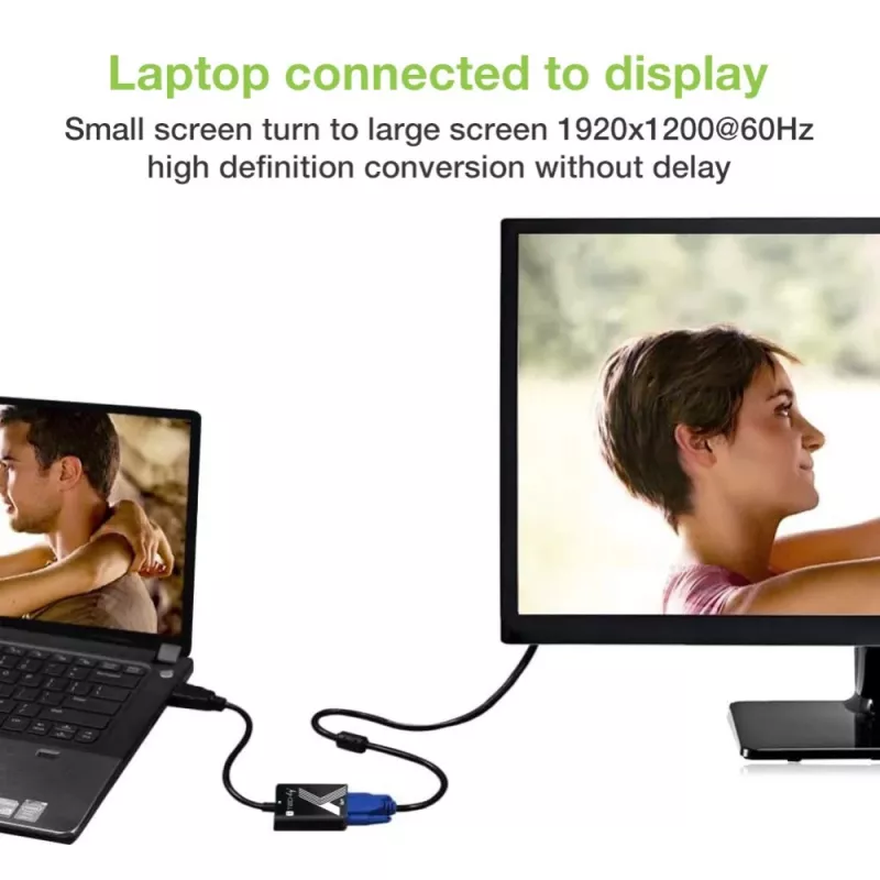 Techly Cable Adapter Converter HDMI to VGA Black 0.1m 1920x1200 60Hz