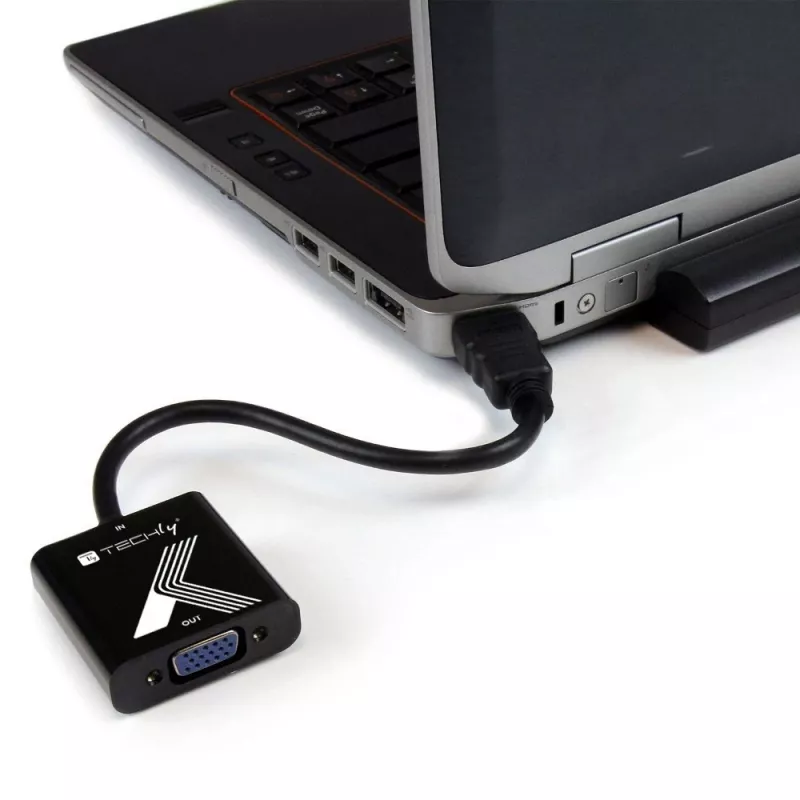 Techly Cable Adapter Converter HDMI to VGA Black 0.1m 1920x1200 60Hz